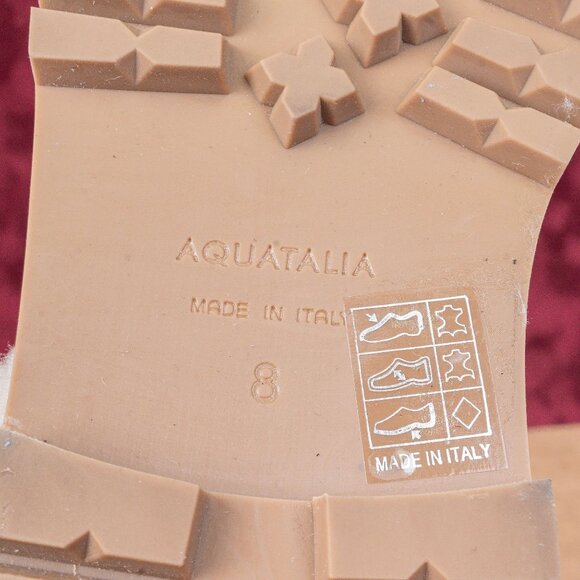 Aquatalia Women Helana Weatherproof Brown Suede Faux Fur Narrow Slim Boots sz 8 - Picture 7 of 8